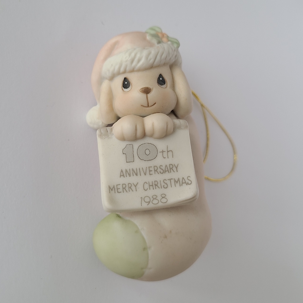 Vintage Precious Moments Limited Edition Dog Stocking Collectible Tree Ornament